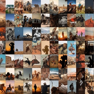 150 Western Aesthetic Wall collage - Cowgirl Western Collage Kit - Old West Room Photo Wall - Wild West Picture Collage Set- Western Posters