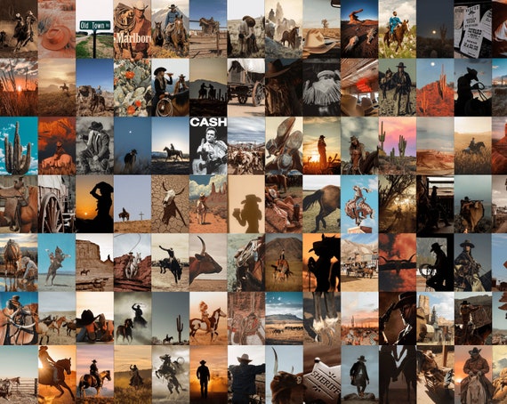 150 Western Aesthetic Wall collage - Cowgirl Western Collage Kit - Old West Room Photo Wall - Wild West Picture Collage Set- Western Posters