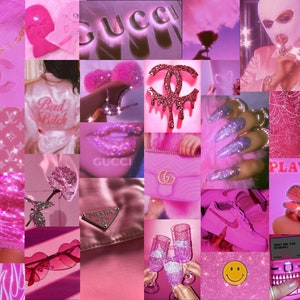 100pcs Hot Pink Collage Kit Pink Wall Collage Baddie | Etsy