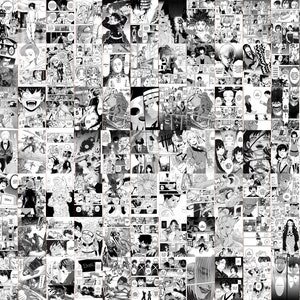 1250 Anime Manga Panels Wall Collage Kit | Anime Black & White Collage Kit | Manga Wall Poster | Manga Panels Decor | Manga Room Decor Pics