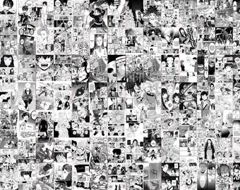 1250 Anime Manga Panels Wall Collage Kit | Anime Black & White Collage Kit | Manga Wall Poster | Manga Panels Decor | Manga Room Decor Pics