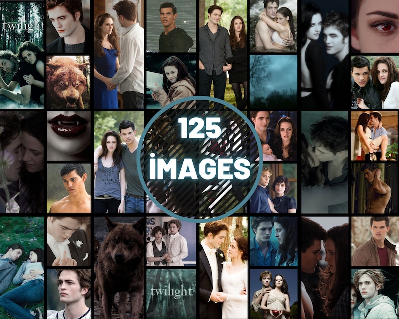 125PCS Twilight Wall Collage Kit Twilight Saga Aesthetic Photo Collage Prints Twilight Movie Pictures Room Decor Aesthetic collage kit image 1