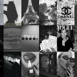 100pcs Black and White Aesthetic Collage, Black and White Collage Kit ...