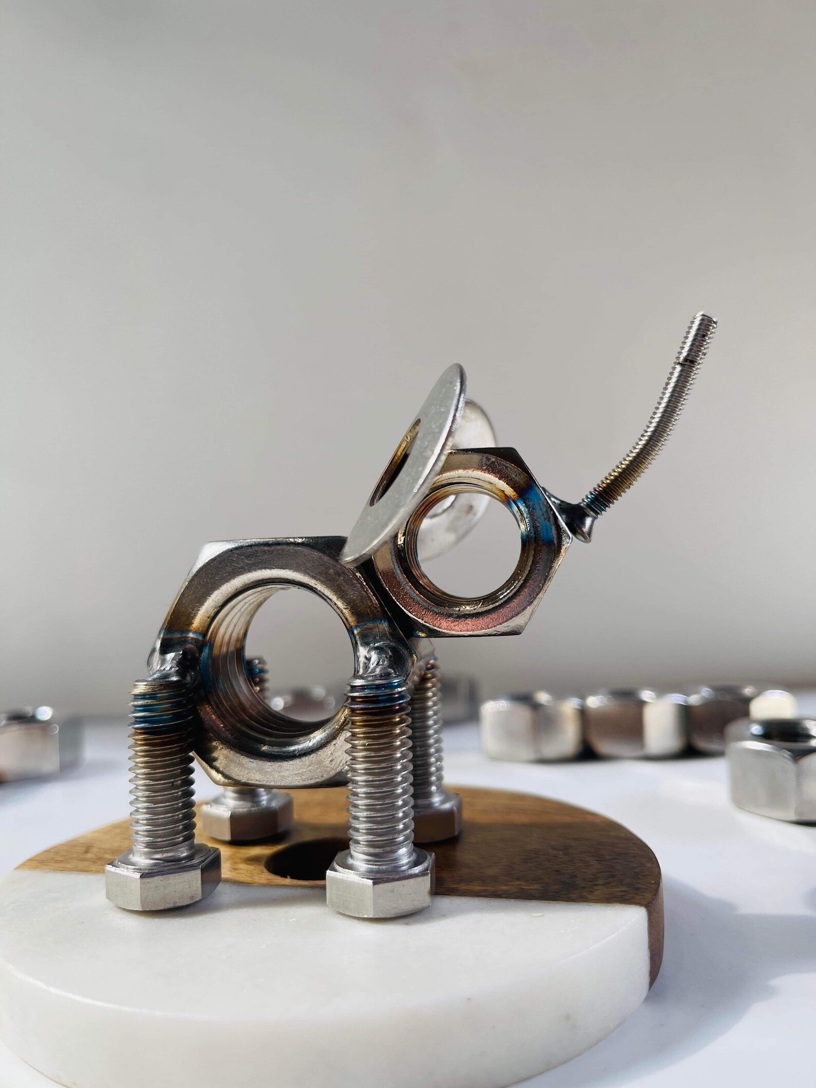 Metal Elephant Sculpture Out of Nuts & Bolts Etsy