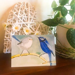 Tarjeta de felicitación en blanco de Fairy Wrens