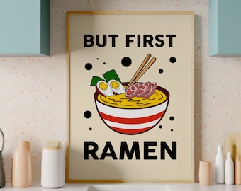 Retro Japanese Ramen Print: Kitchen Food Poster (Digital Download)