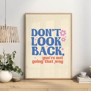 Retro Quote Wall Print, Retro Groovy Print, Cute print wall art, Positive Quote, Digital Download Print, Retro Wall Decor, Retro Poster