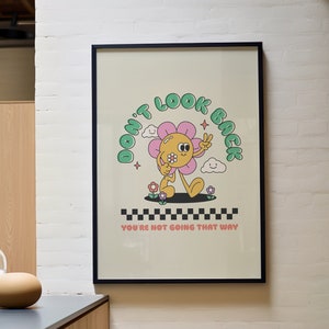 Retro Zitat Wanddruck, Retro Groovy Print, niedliche Druckwandkunst, Positives Zitat, digitaler Download Druck, Wand-Dekor, Retro Plakat