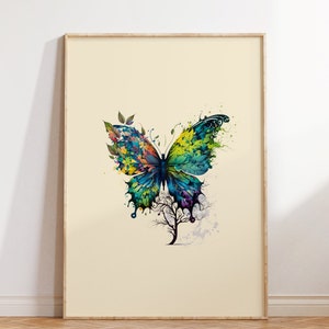 Watercolor Butterfly Print: Vintage Wall Art (Digital Download)