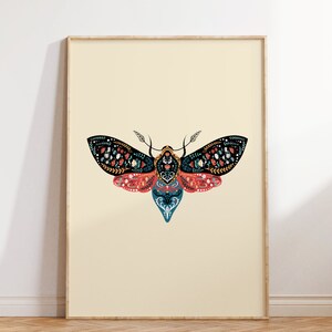 Retro Butterfly Art Print, Vintage Poster, Living Room Decor, Digital Download, Large Printable Art