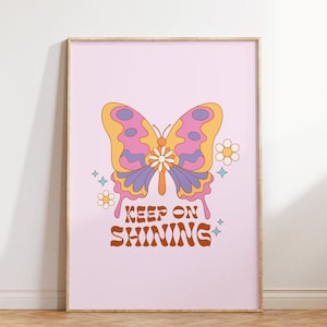 Retro Butterfly Print: Inspirational Wall Art (Digital Download)