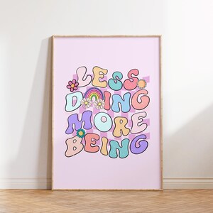 Retro Groovy wall art Print, Inspirational Print, Trendy Poster, Digital Download, Wall Decor, Printable Art, Retro Wall Art, Pink poster