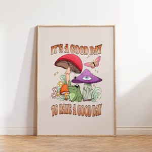 Retro Quote Wall Print, Frog Groovy Print, Retro Wall Art, Inspirational Prints, Digital Download, Wall Decor, Printable Art, Retro Poster