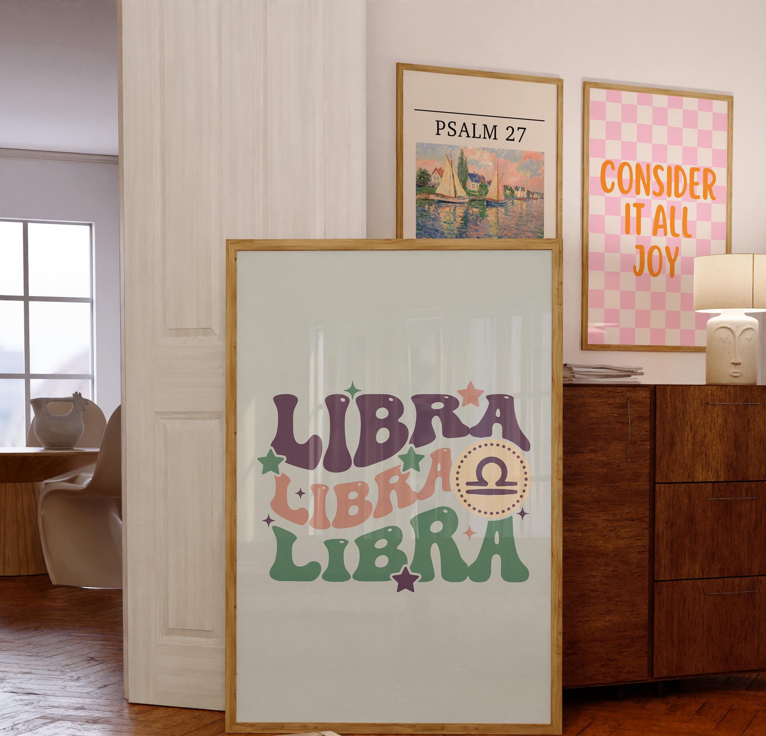 Libra Retro Retro Libra Zodiac Print, Instant Download, Zodiac Art Printable ...