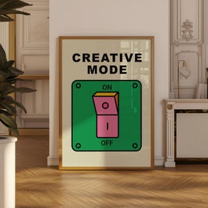 Creatieve modus print, retro kunst aan de muur, retro poster (digitale download), inspirerende print, trendy kunst afdrukbaar voor slaapzaalinrichting