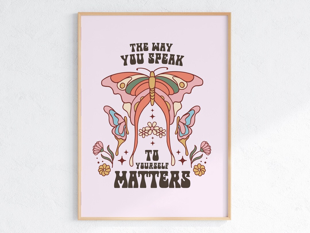 Retro Butterfly Art Print | Inspirational Print | Self-care Poster ...