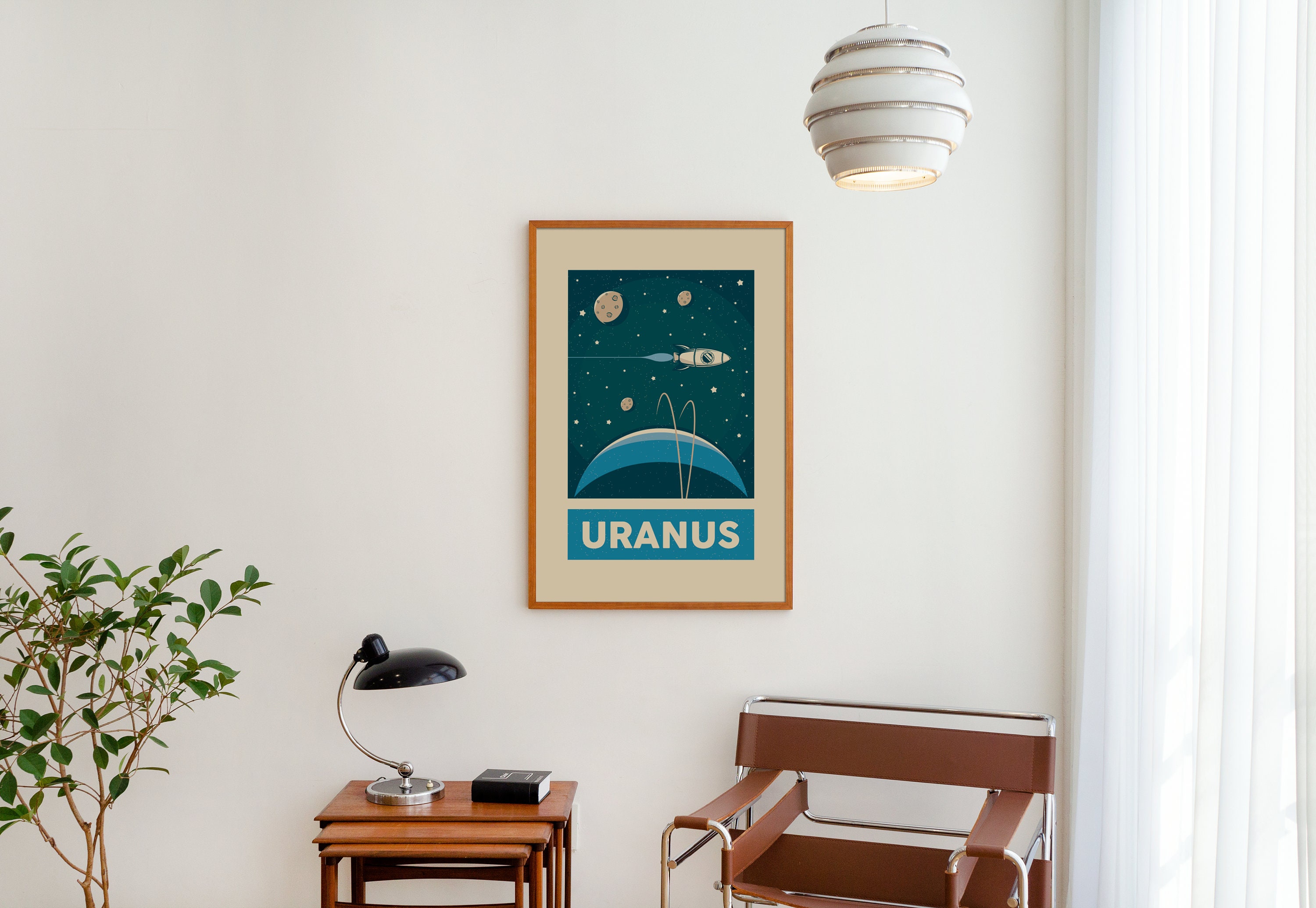 Retro Solar System Planet Wall Art Set of 9, Space Wall Print ...