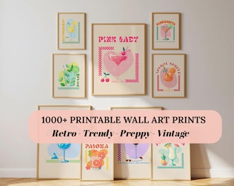 MEGA BUNDLE Of 1000+ Trendy Gallery Wall Set, Retro Wall Art, Trendy Poster, Inspirational Prints for Home Office Dorm Room Art Printable