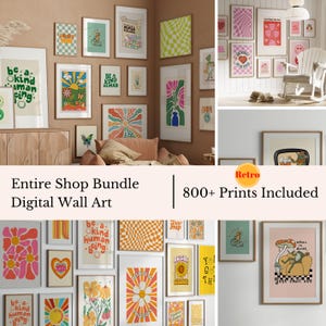 800+ Printable Retro Wall Art for wall decor, retro Gallery Set, Mega Bundle Set, Art Print bundle, Retro Wall Art, Trendy wall art Prints