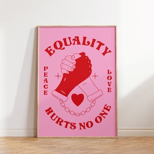 Retro Quote Wall Print, Equality Poster, Retro 70s Print, Digital Download Print, Retro Wall Decor, Large Printable Art, Retro Poster