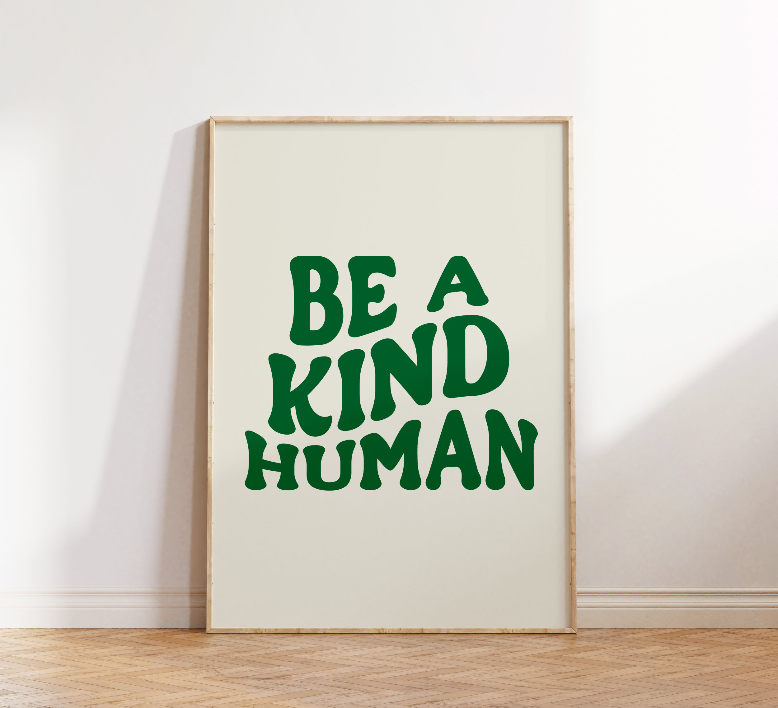 Retro Groovy Wall Print, Be a Kind Human Print, Digital Download Print, Retro Wall Decor, Printable Art, Retro Wall Art, Kindness Poster