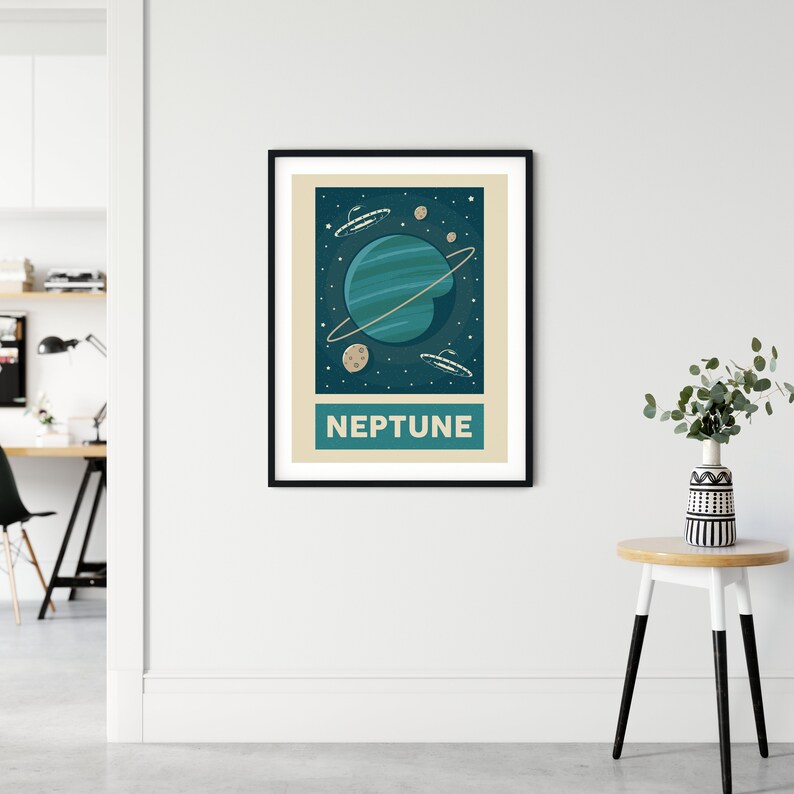 Retro Solar System Planet Wall Art Set of 9, Space Wall Print ...