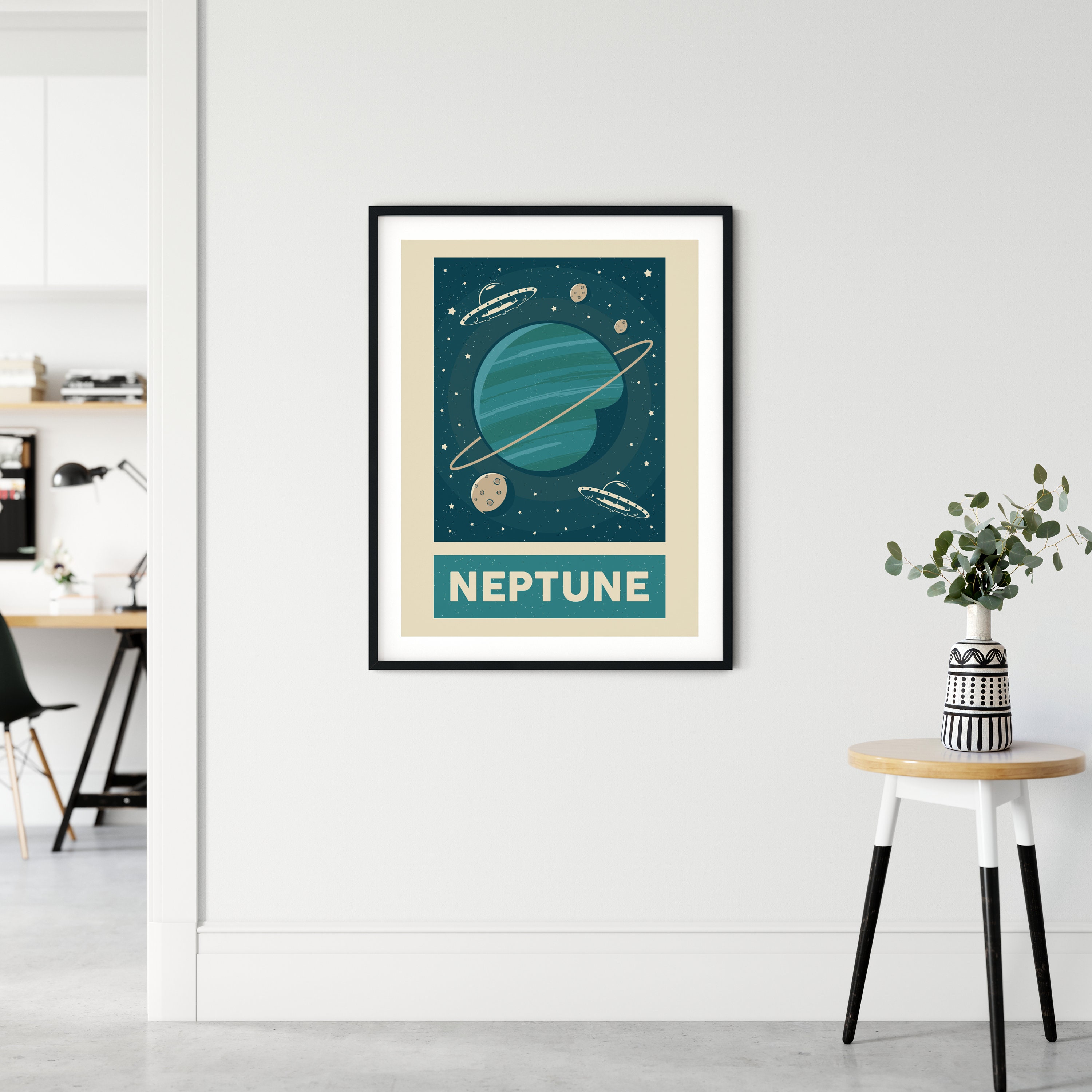 Retro Solar System Planet Wall Art Set of 9, Space Wall Print ...