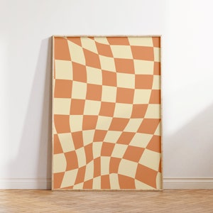 Retro Wall Print, Retro wall art, Wall Decor, Y2K Poster, Digital Download Print, Groovy print, digital download, Checkered, psychedelic