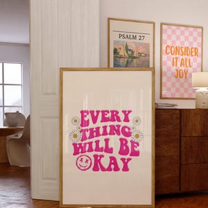 Retro Wall Art, Inspirational Print, Retro Groovy Print, Hot Pink, Dorm Decor, Digital Download, Trendy Print, Retro Poster, Printable art