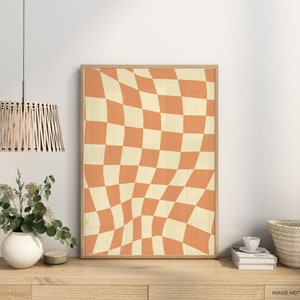 Retro Wall Print, Retro wall art, Wall Decor, Y2K Poster, Digital Download Print, Groovy print, digital download, Checkered, psychedelic