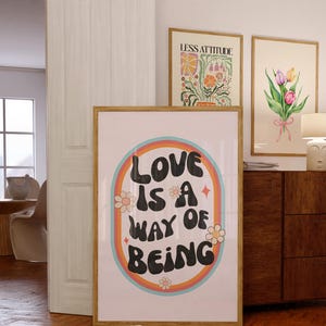 Retro Quote Wall Print, Inspirational print, Love Quote Print, Retro Wall Art, Downloadable Prints, Wall Decor, Retro Poster, Printable Art