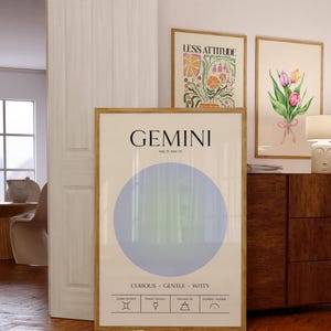 Gemini Poster Print, Gemini zodiac Wall Art, Astrology Print Poster, Gift for Gemini, Spiritual wall art, Birthday Gift, June birthday