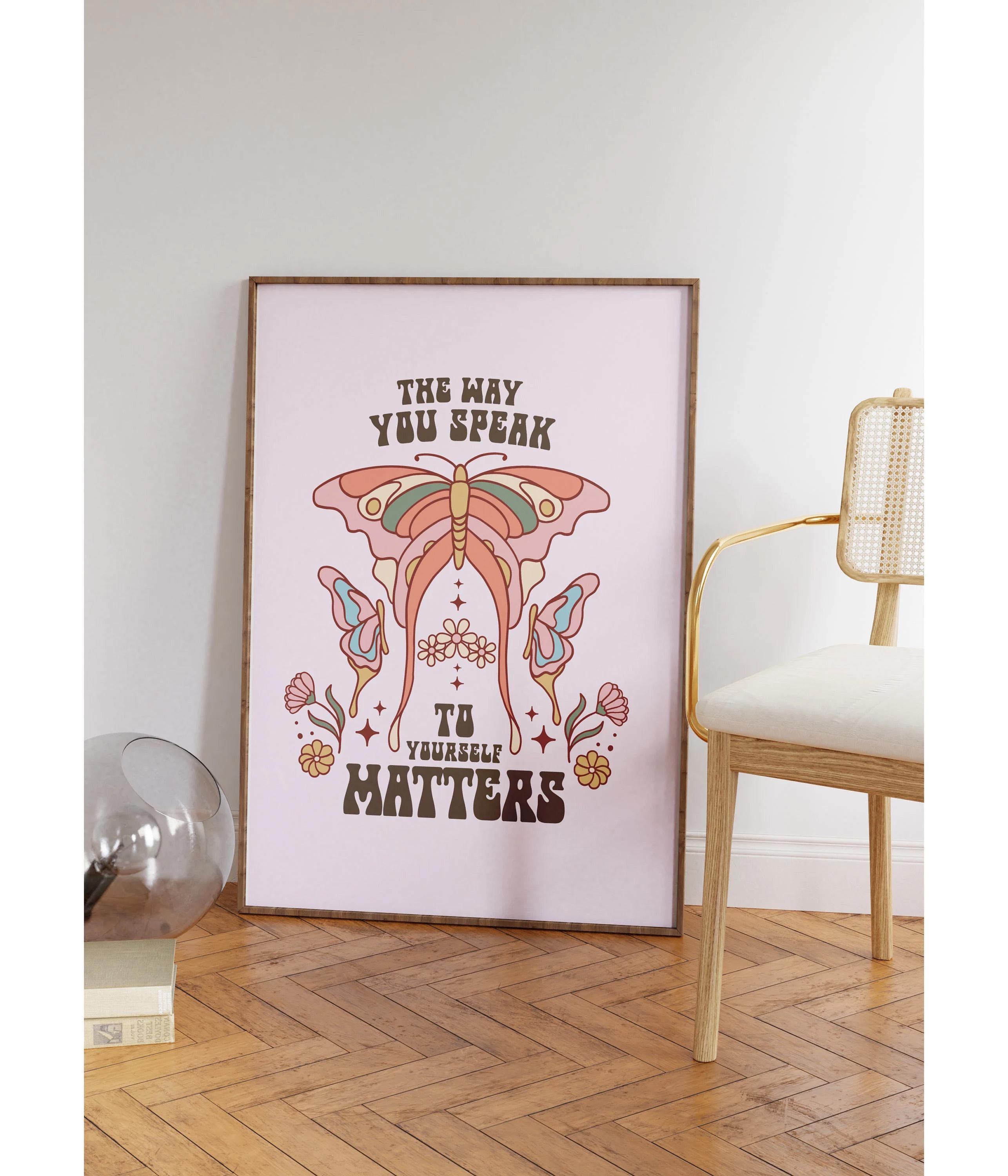 Retro Butterfly Art Print | Inspirational Print | Self-care Poster ...