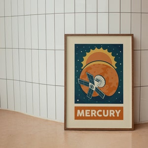 Retro Solar System Planet Wall Print Set of 9, Space Wall Print ...