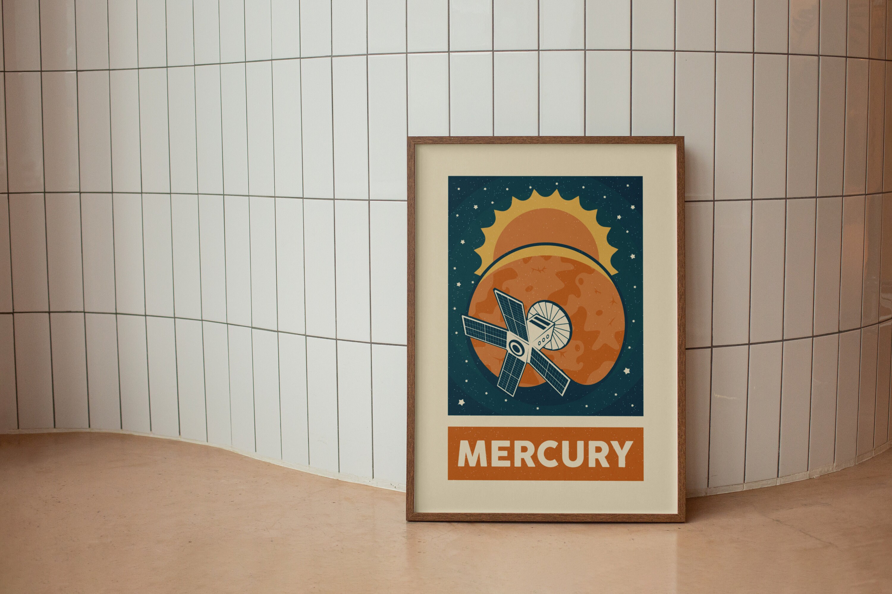 Retro Solar System Planet Wall Art Set of 9, Space Wall Print ...
