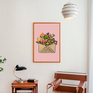 Hippie Wall Print, Retro Poster, Digital Download Print, Retro Wall Decor, Printable Art, Downloadable Prints, Hippie Decor, Mushroom Art