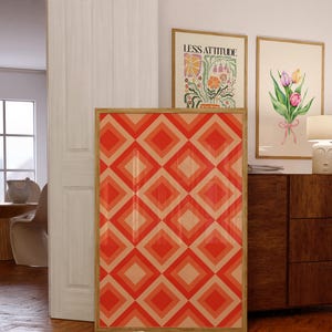Retro Geometric Pattern Print: Groovy Colorful Wall Art (Digital Download