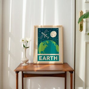 Retro Solar System Planet Wall Print Set of 9, Space Wall Print ...