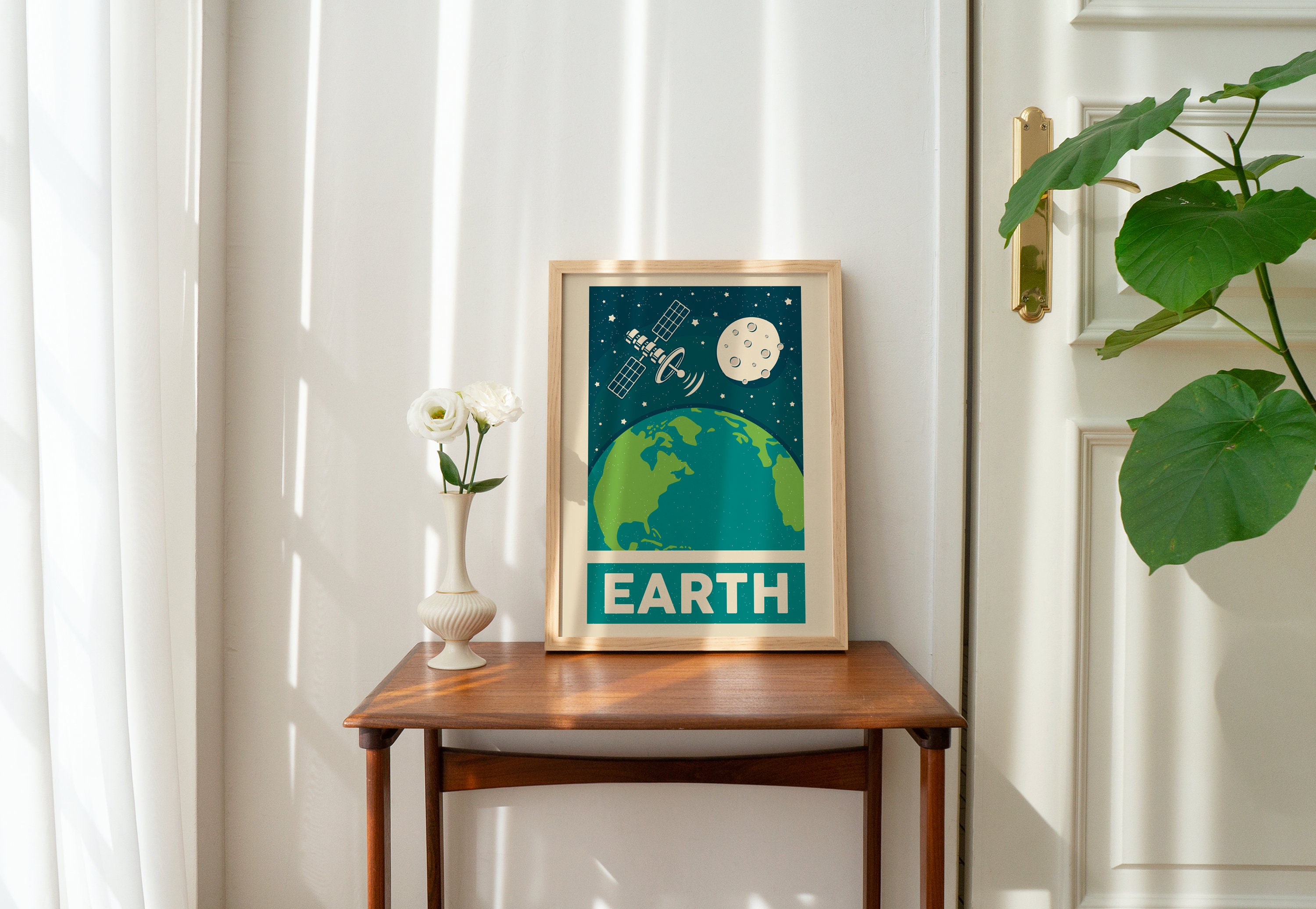 Retro Solar System Planet Wall Print Set of 9, Space Wall Print ...