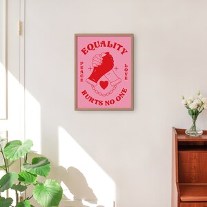 Retro Quote Wall Print, Equality Poster, Retro 70s Print, Digital Download Print, Retro Wall Decor, Large Printable Art, Retro Poster