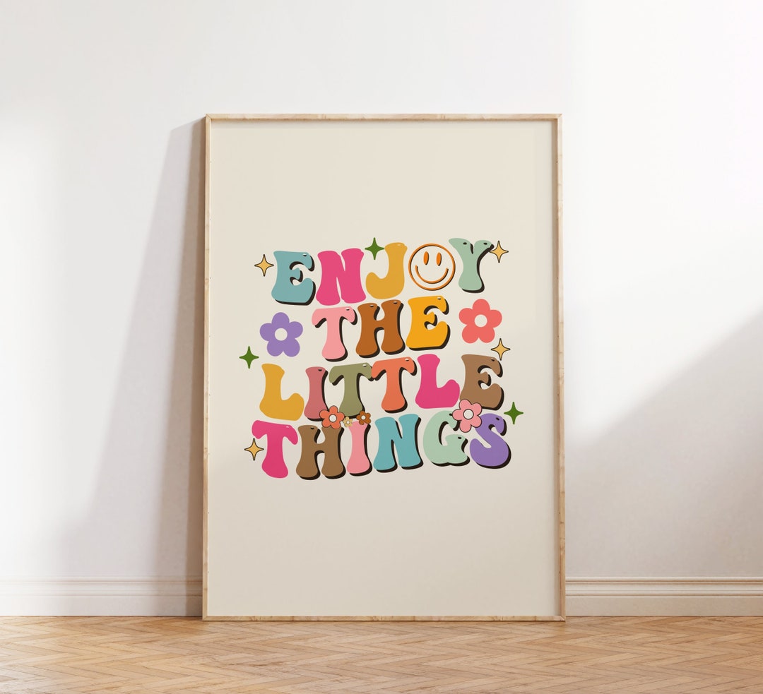Cute Quote Wall Art Print, Retro Wall Art, Bright Poster, Wall Decor ...