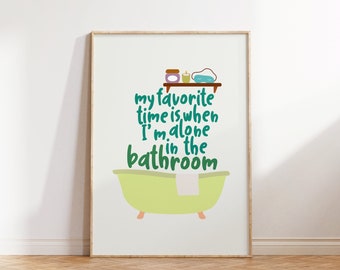 Funny Bathroom Wall Art, Trendy Bathroom Decor, Dopamine Print, Digital Download
