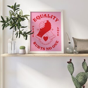 Retro Quote Wall Print, Equality Poster, Retro 70s Print, Digital Download Print, Retro Wall Decor, Large Printable Art, Retro Poster