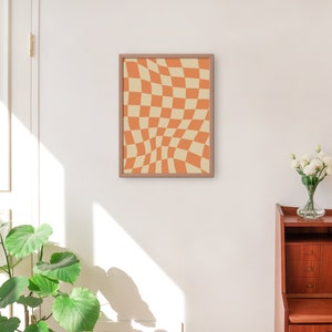 Retro Wall Print, Retro wall art, Wall Decor, Y2K Poster, Digital Download Print, Groovy print, digital download, Checkered, psychedelic