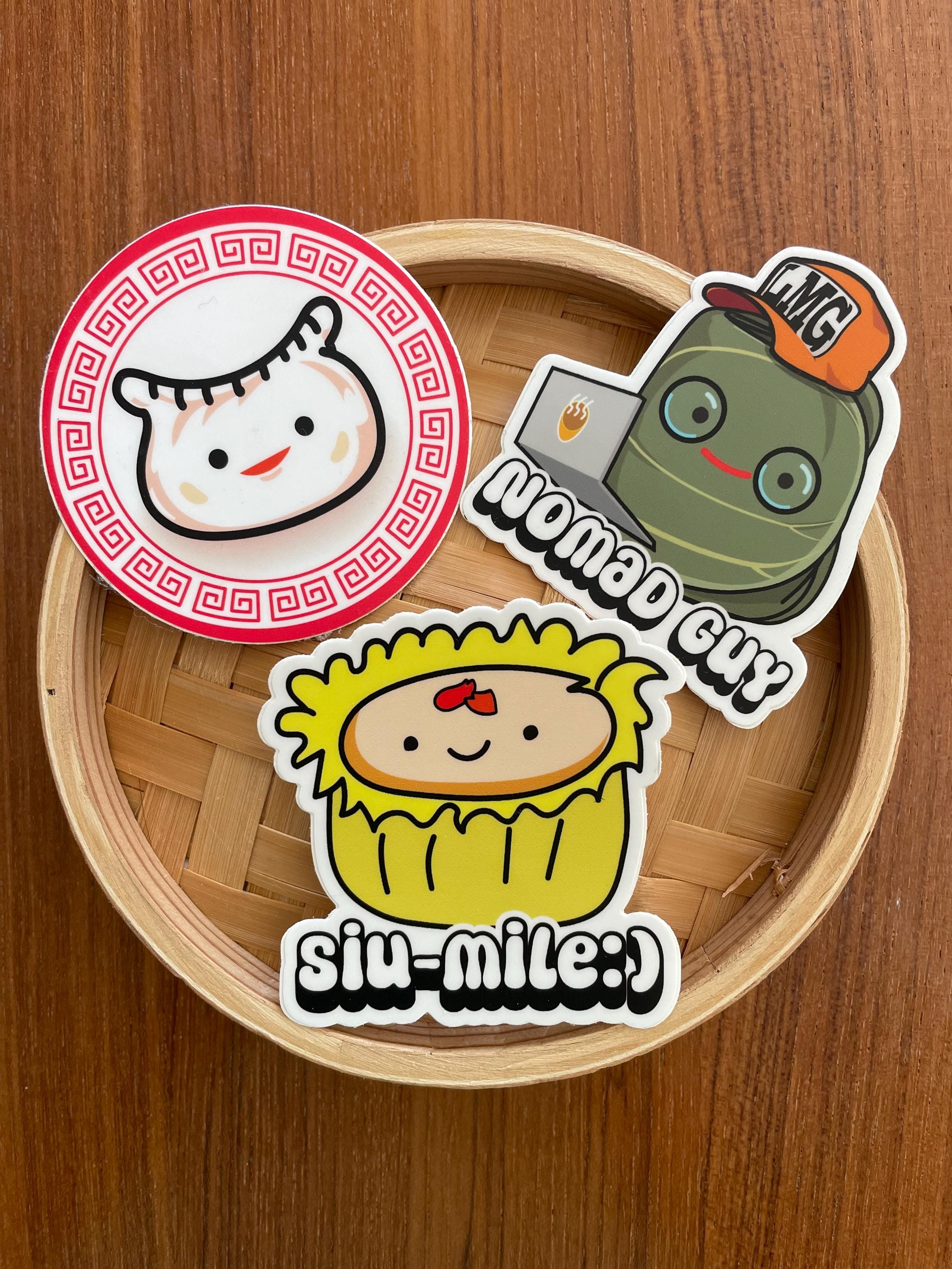 Throwing Sum Sticker Dim Sum Stickers, Yum Cha Stickers, Die-cut Sticker, Vinyl Weatherproof ...