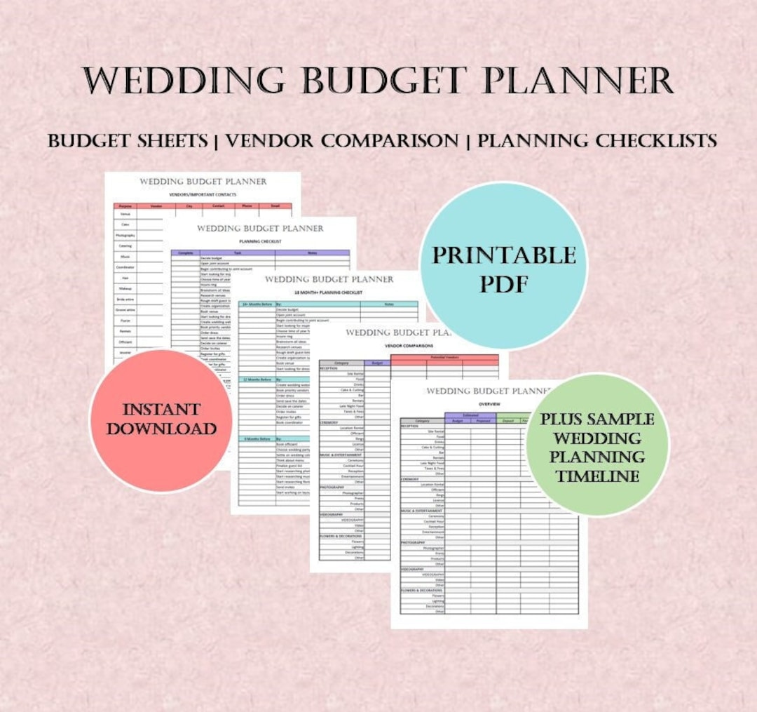 Foglio di calcolo del budget per il matrimonio Costi stimati e