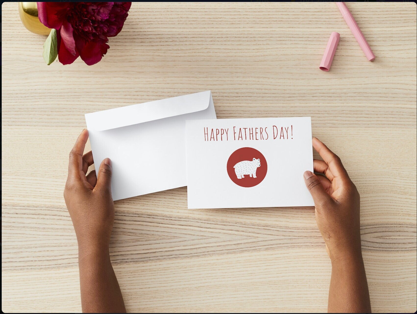 Papa Bear Printable PDF Father's Day Card Father's' Day 2023 - Etsy