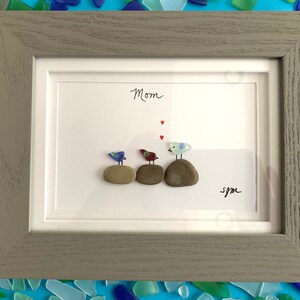 Mother's Day Gift Home Art Sea Glass Art Mother gift Beach Glass Art Wall Art Mom Gift Home is where your Mom is Sea Glass Art