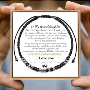 Morse Code Bracelet: I Love You Gift for Granddaughter