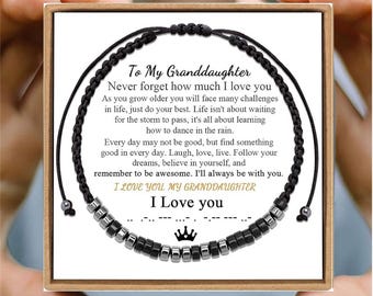 Morse Code Bracelet: I Love You Gift for Granddaughter